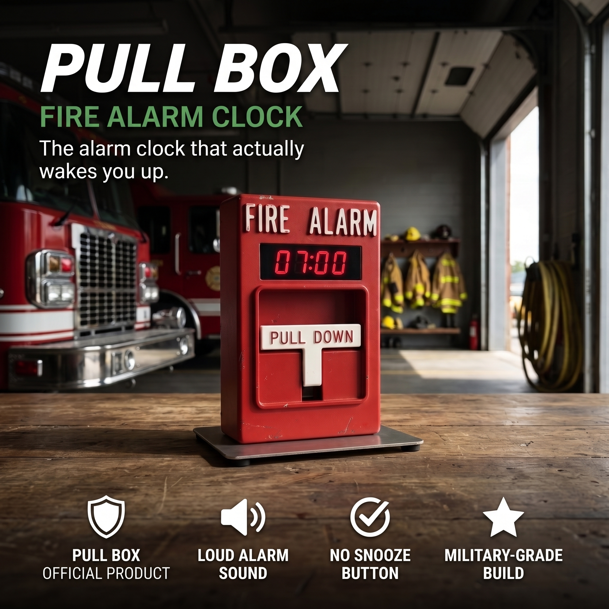 Unique firefighter gift fire truck alarm clock